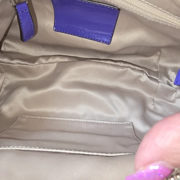 Rare Euc Coach Poppy Bag Purple Trim - Picture 3 of 3